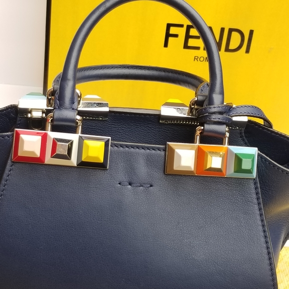Fendi Petite 3Jours Studded Leather satchel handbag - Picture 9 of 16